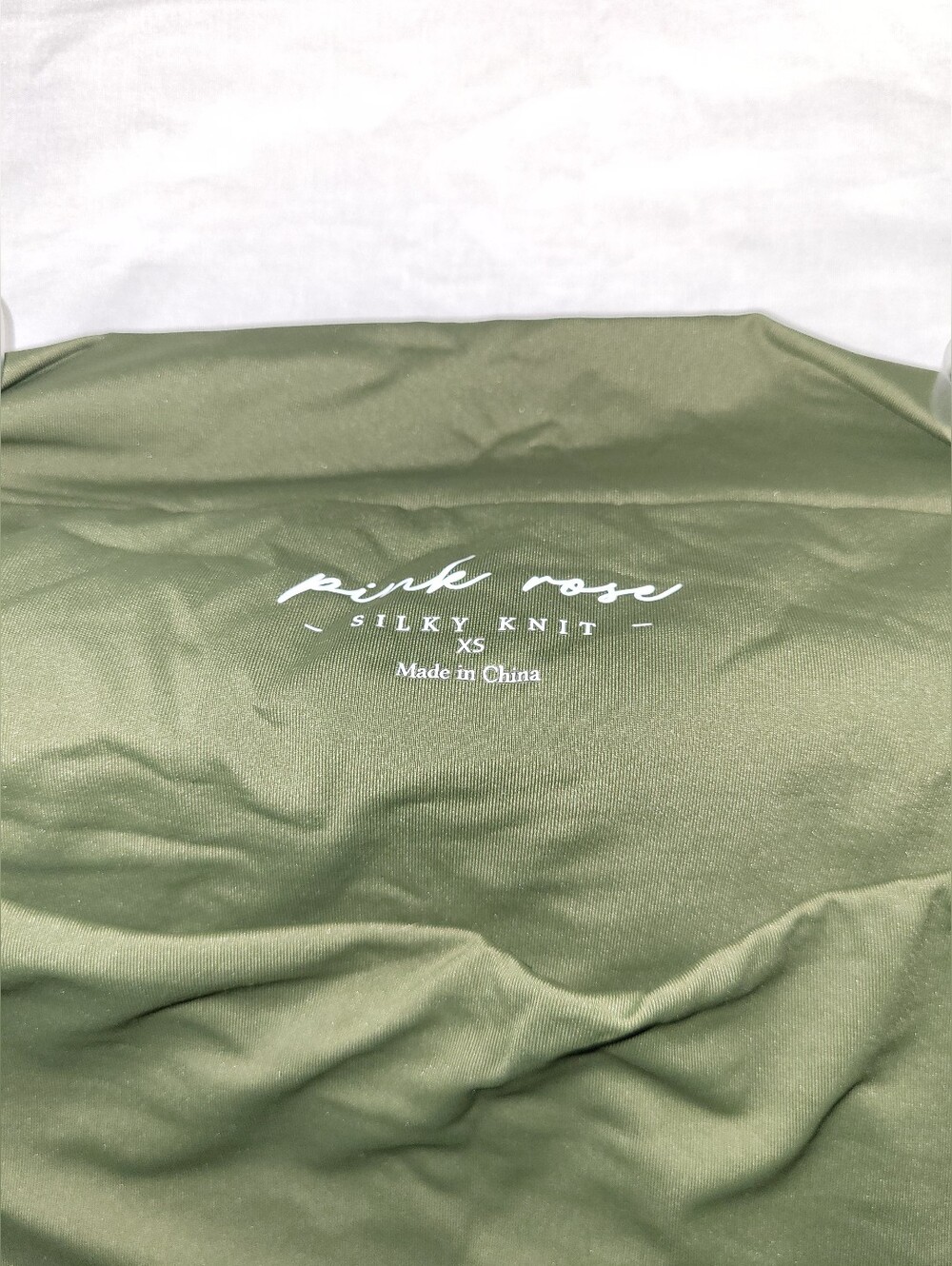 Pink Rose Olive Green Square Neck Long Sleeve Top - Picture 2 of 2